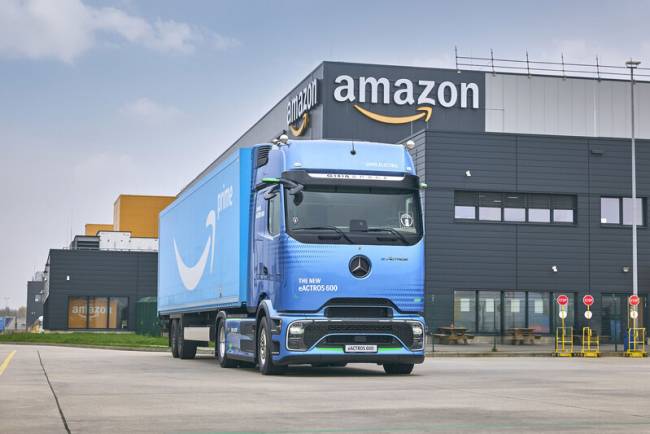 Amazon adquire mais de 200 caminhões elétricos eActros 600 da Mercedes-Benz Trucks