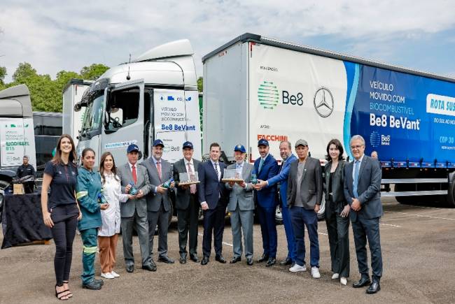 Mercedes-Benz e Be8 testam diesel versus biodiesel 100% em motores Euro 6 rumo à COP30